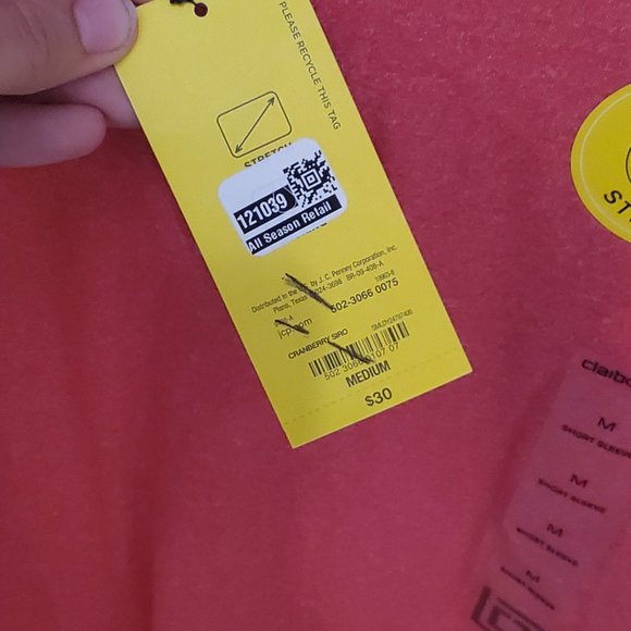Claiborne Men's Polo - Size M Slim & Stretch Salmon  - NWT - Picture 5 of 8